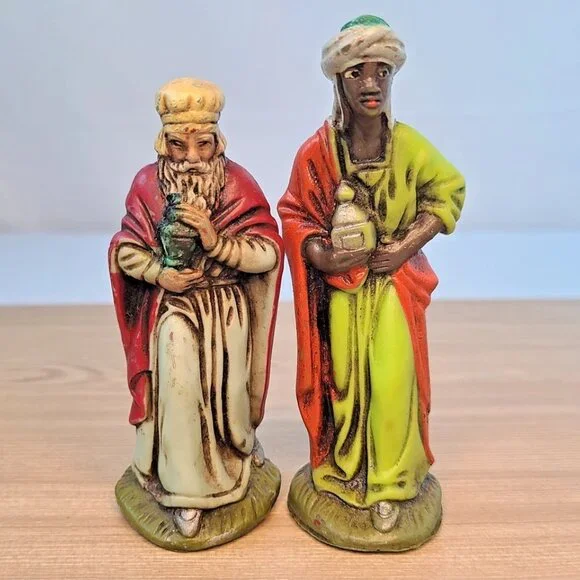 Vtg Nativity Set 9 Figurines Germany Christmas Jesus Mary Joseph Wise Men Lamb - Picture 5 of 9